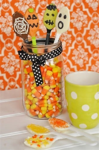 candy coated spoons