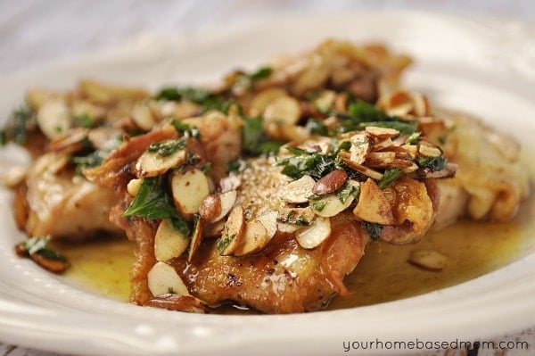 Chicken Amandine – dinner in under fifteen minutes 
