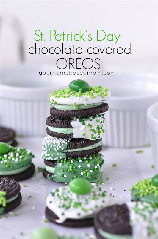 St. Patrick's Day Chocolate Dipped Oreos