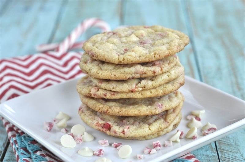 white chocolate peppermint christmas cookies