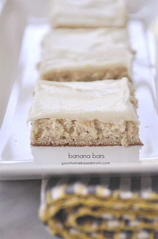 Banana Bars on a plate