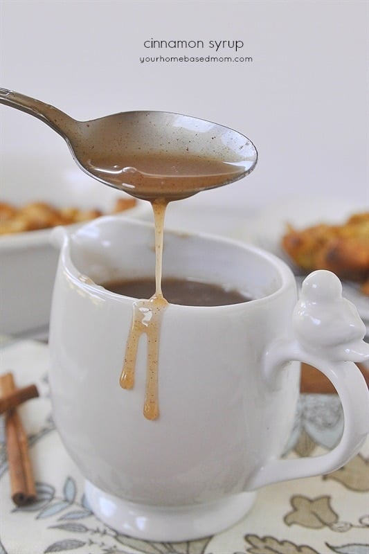 drizzling cinnamon syrup