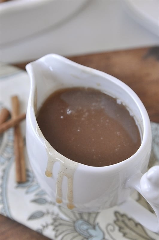 pitcher of cinnamon syrup