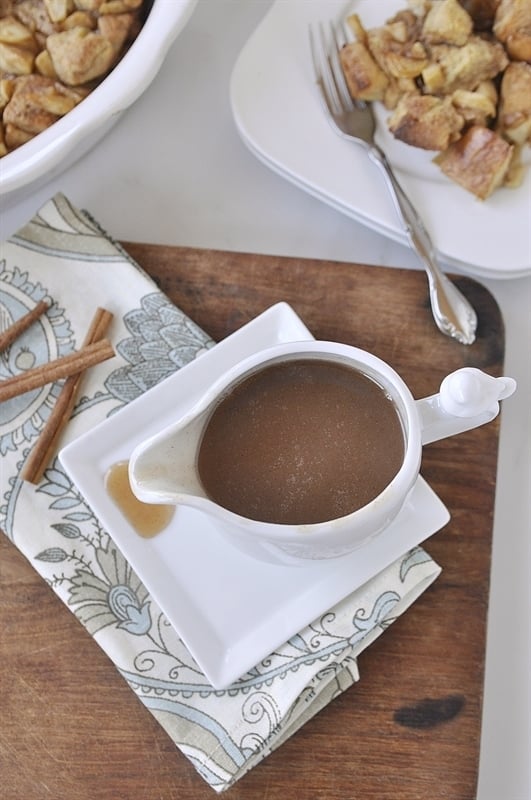 Cinnamon Syrup with baked french toast