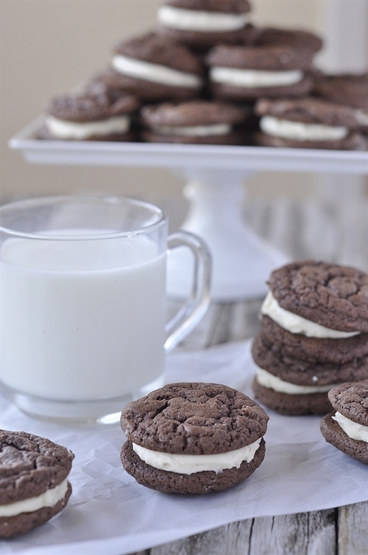 Homemade Oreo Cookies and Milk