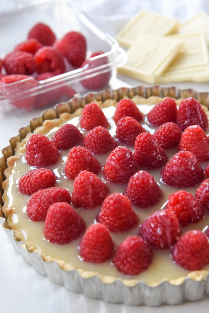 raspberry white chocolate tart