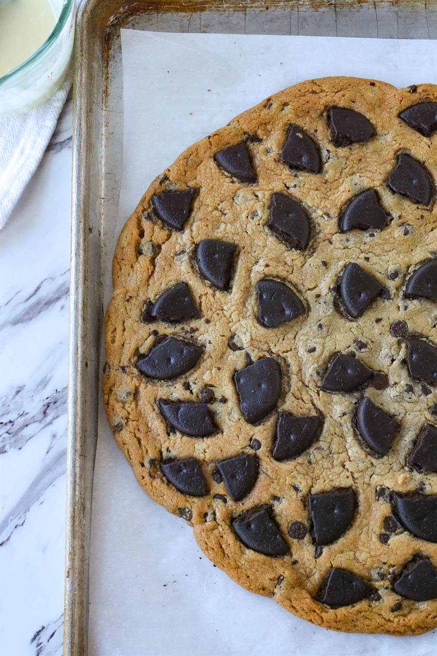 thin mint pizza out of the oven