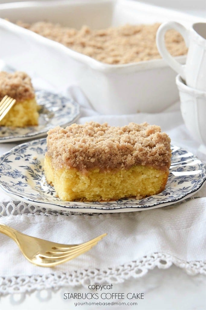 slice of homemade starbucks coffee cake