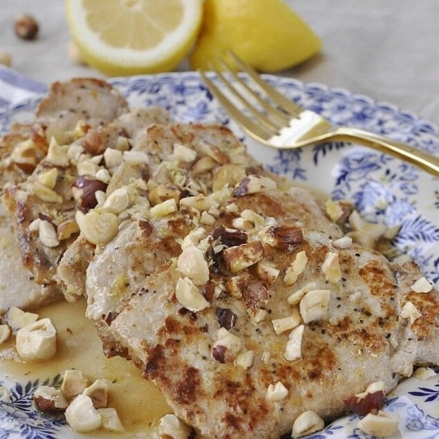 Lemon Hazelnut Pork Chops