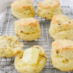 sour cream biscuits on a cooling rack