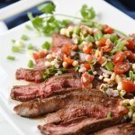 Chili Rubbed Flank Steak with Grilled Corn Salsa