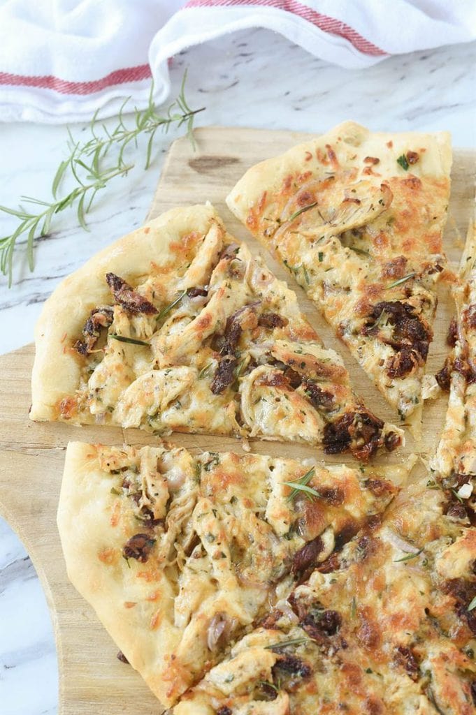 Rosemary Chicken Pizza Recipe from Your Homebased Mom