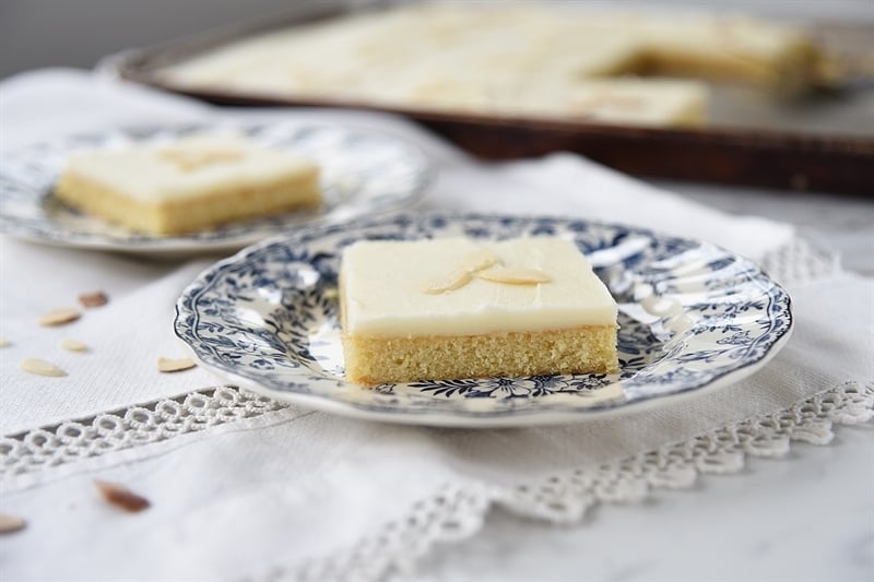 slice of Almond Sheet Cake