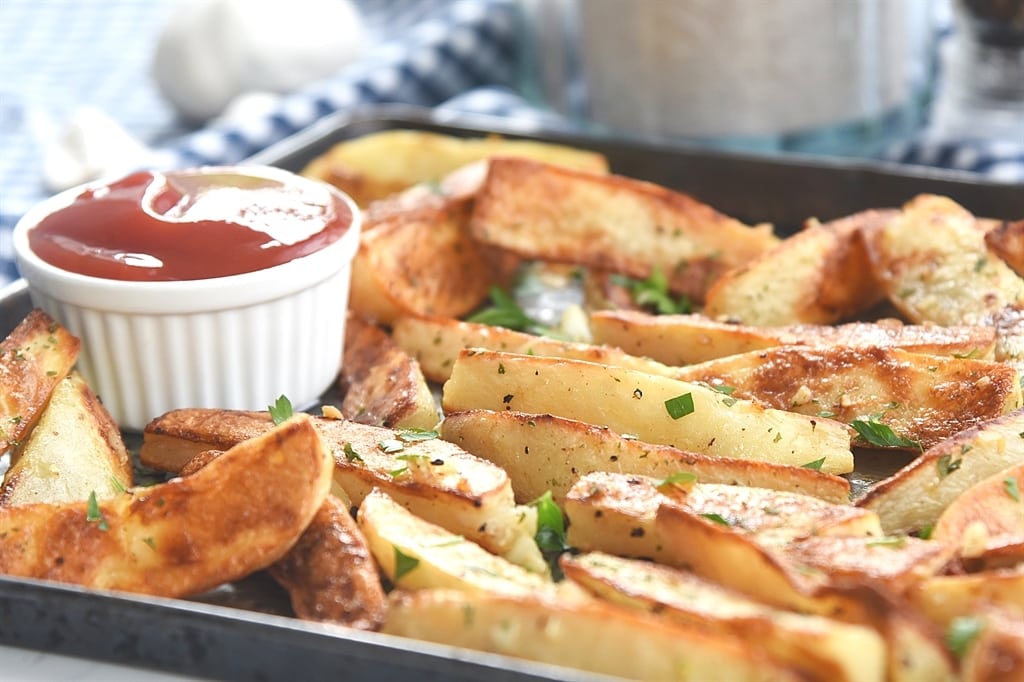 Garlic Fries and ketchup