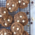 hot chocolate cookies on a cooling rack