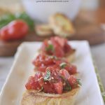 Tomato Brushcetta is the perfect thing to make with fresh garden tomatoes @yourhomebasedmom