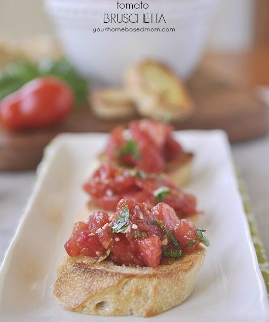 Tomato Brushcetta is the perfect thing to make with fresh garden tomatoes @yourhomebasedmom