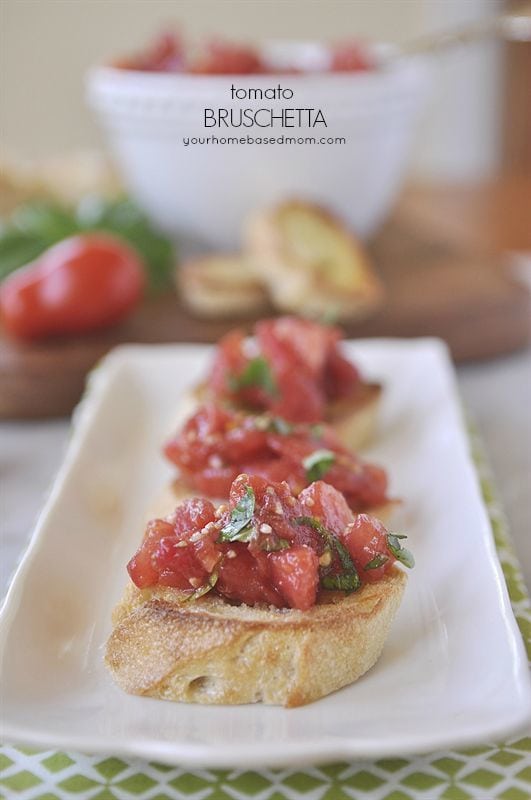 Tomato Brushcetta is the perfect thing to make with fresh garden tomatoes @yourhomebasedmom