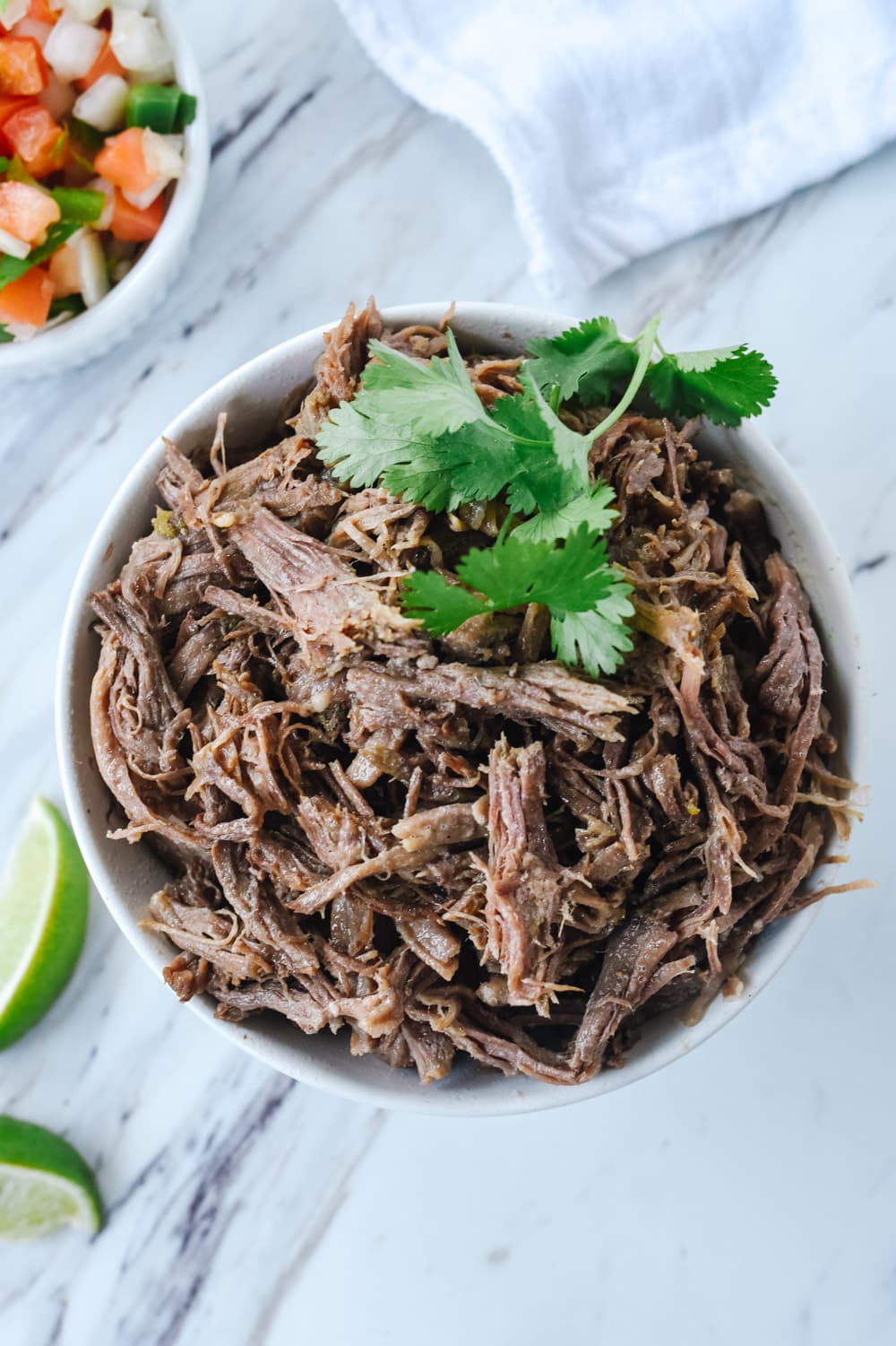 bowl of shredded beef