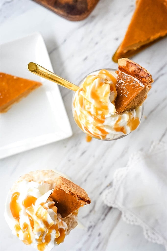 Pumpkin Pie milkshake with a gold straw