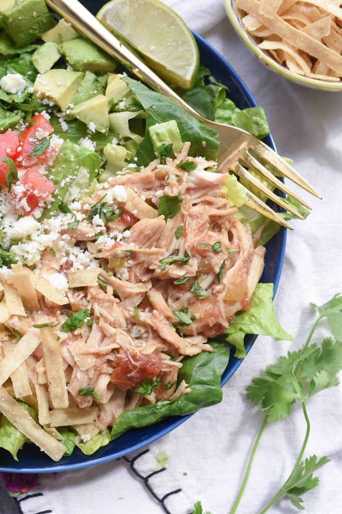 Shredded Green Chile Chicken Salad from Bajio