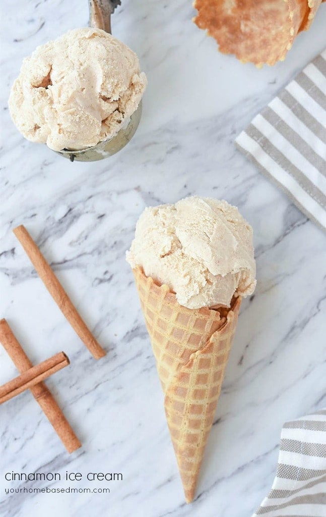 homemade cinnamon ice cream cones