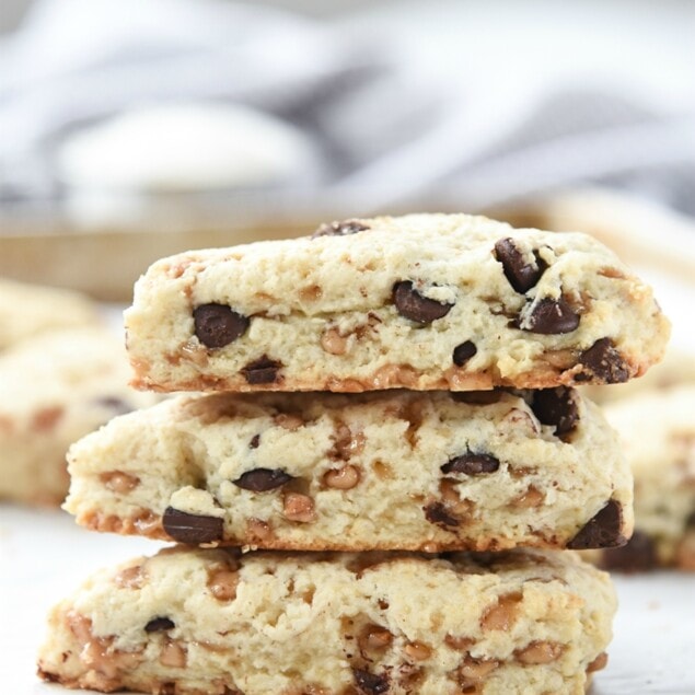 Chocolate Chip and Toffee Cream Scones