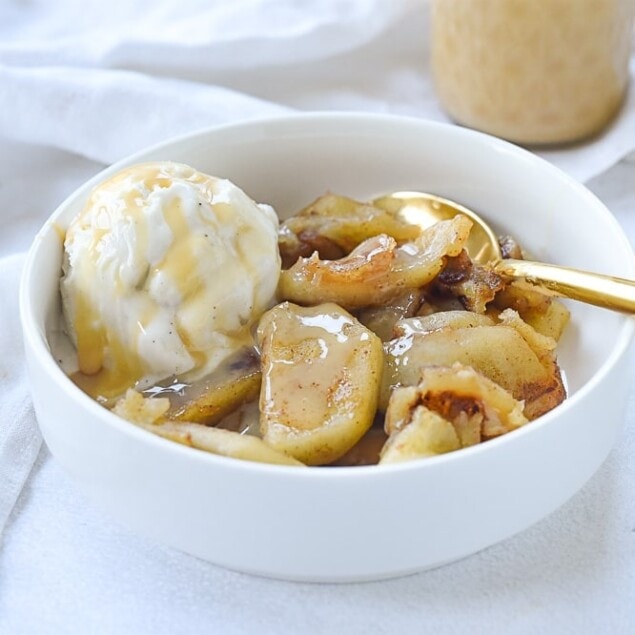 bowl of caramelized apples