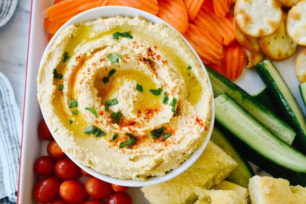 hummus and vegetables