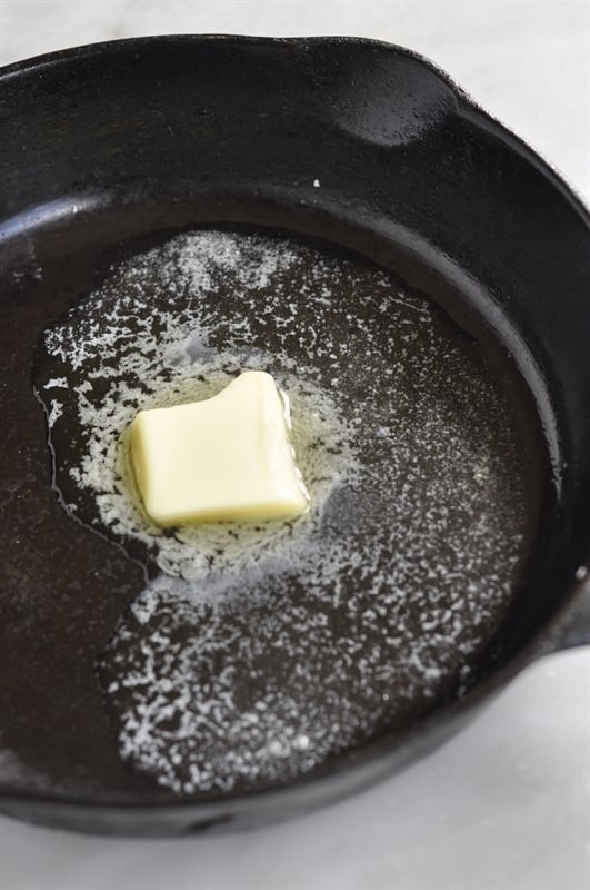 butter in a cast iron skillet