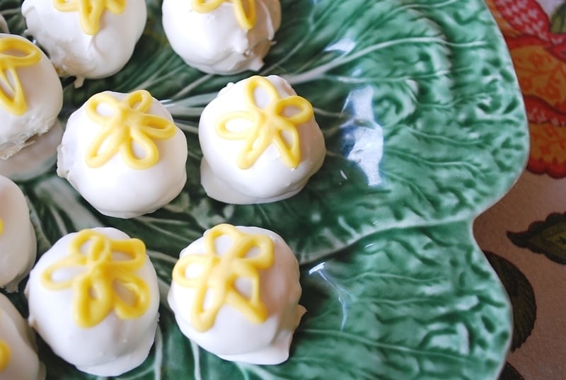 Lemon Cake Balls on a plate