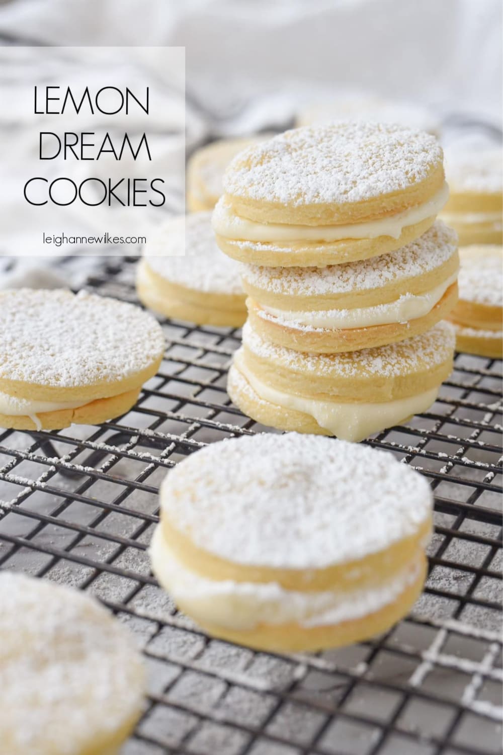 stack of lemon sandwich cookies