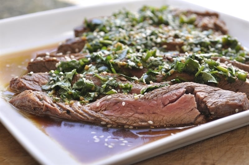 Marinated Flank Steak with Chimichurri Sauce