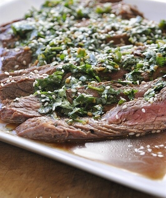 Marinated Flank Steak with Chimichurri Sauce