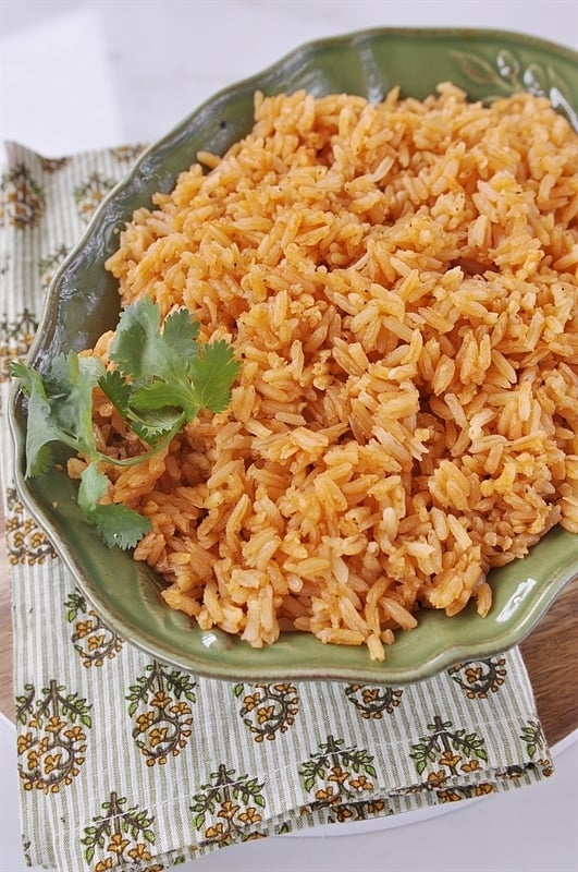 overhead shot of mexican rice