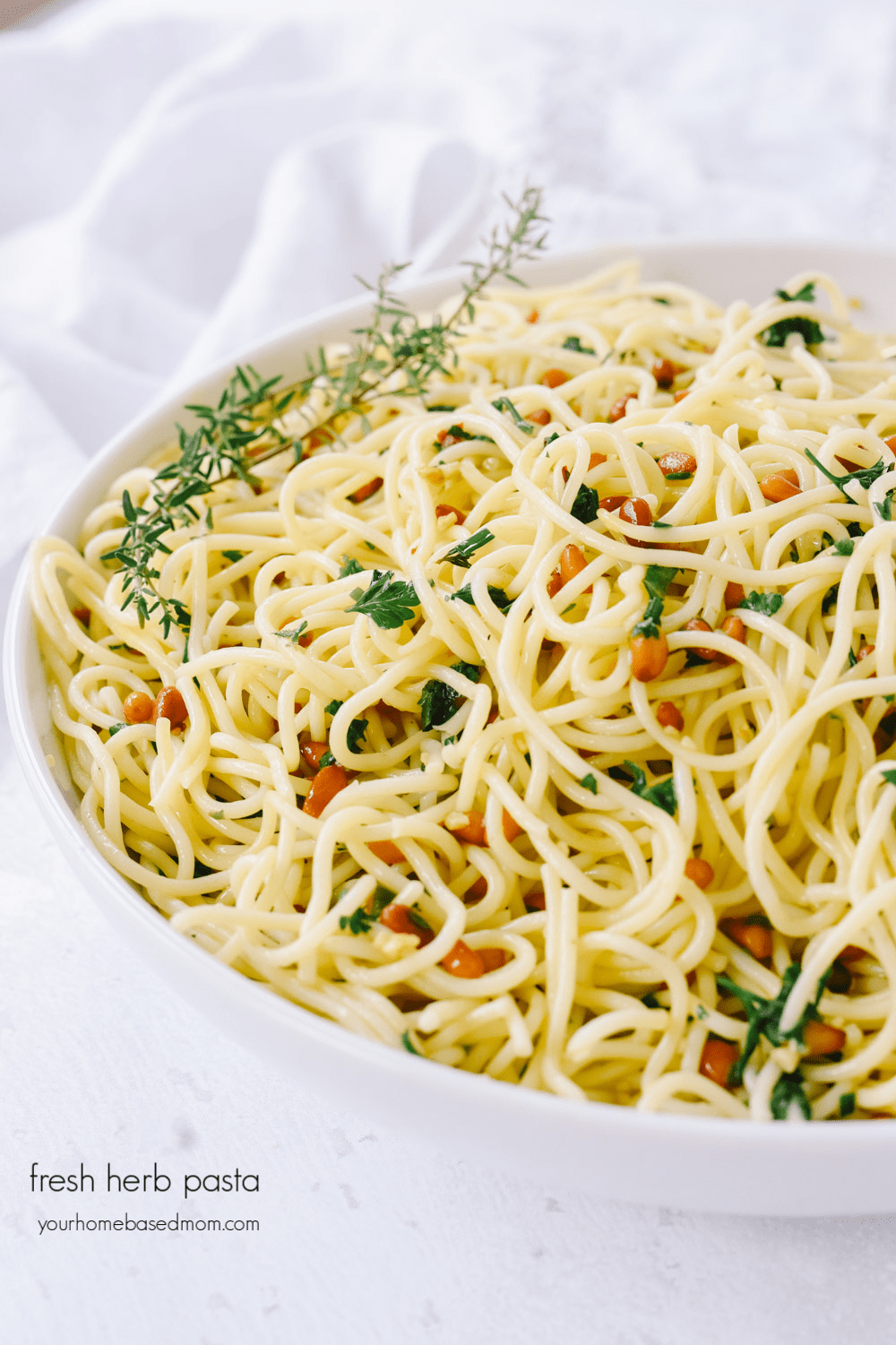 herb pasta in a bowl