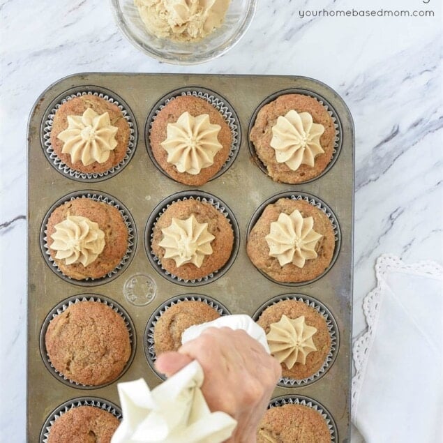 zucchini cupcakes with caramel frosting