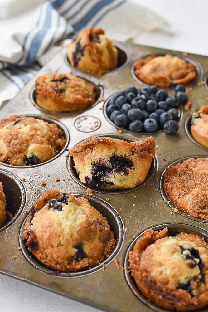 the best blueberry muffins blueberry muffins in a muffin tin