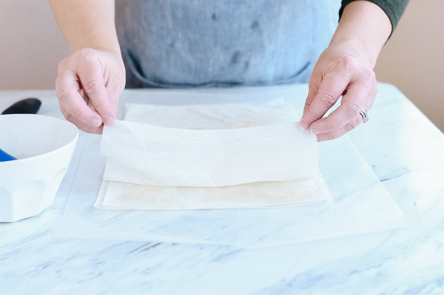 phyllo dough on counter