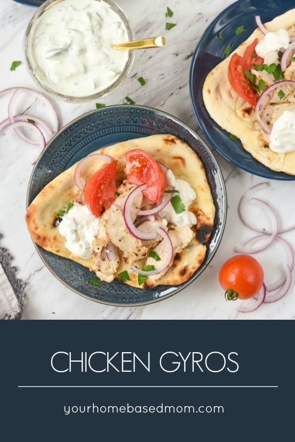 Creating a homemade version of a delicious chicken gyro is easier than you think. The chicken is marinated and then grilled to perfection!