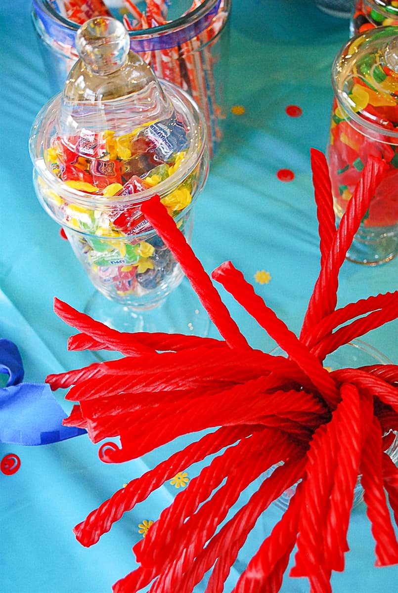 Red Licorice in a jar