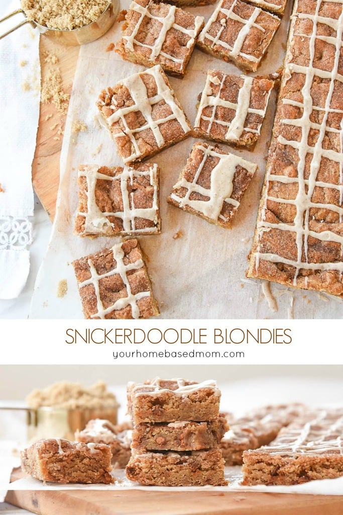 Snickerdoodle Blondies are a Snickerdoodle Cookie in bar form with lots of cinnamon and brown sugar goodness. If you are a Snickerdoodle fan you will love these!