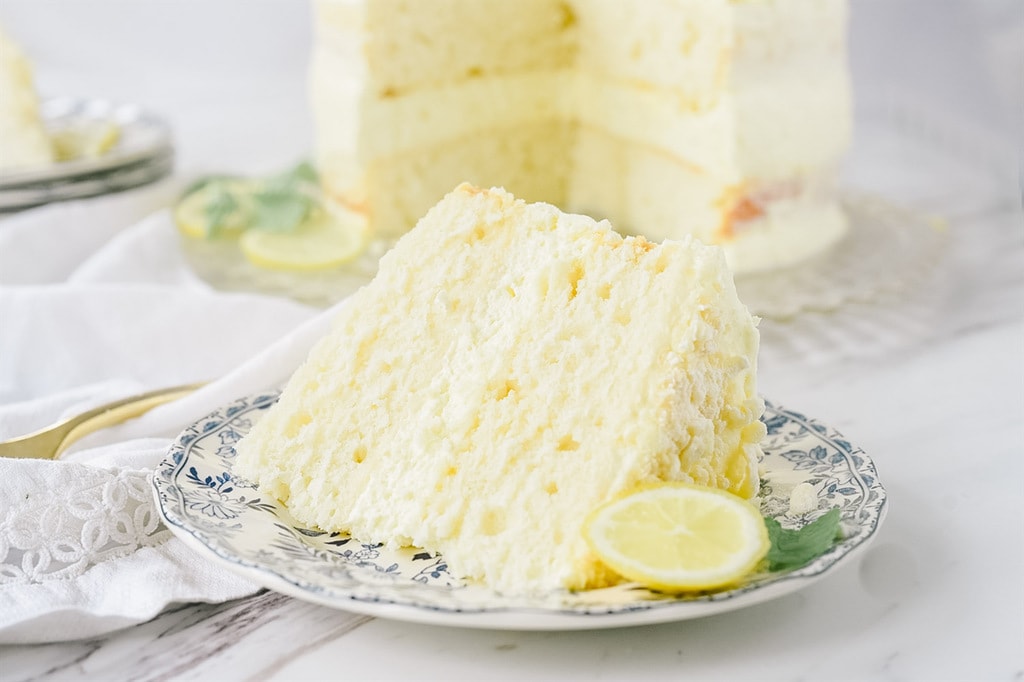 Slice of lemon crumb cake