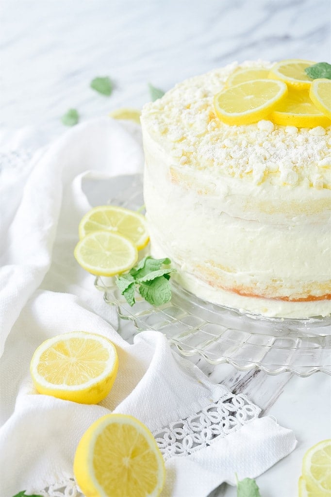 lemon crumb cake with lemons