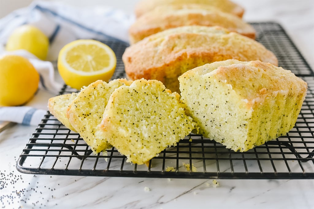 Slices of lemon poppyseed bread