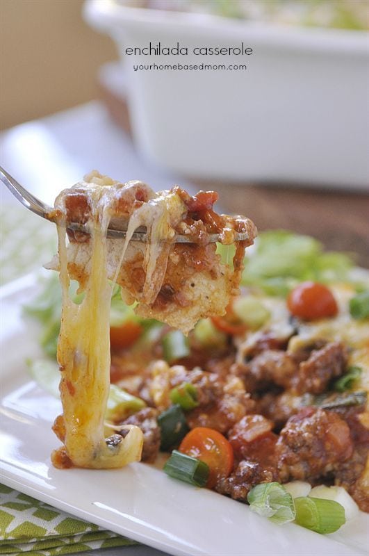 Enchilada casserole - same great taste and flavor of enchiladas but so much easier to make!