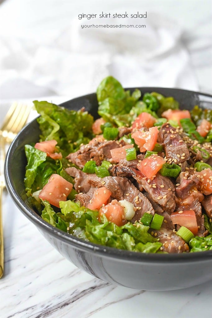 Skirt Steak Salad with a lovely Ginger Dressing