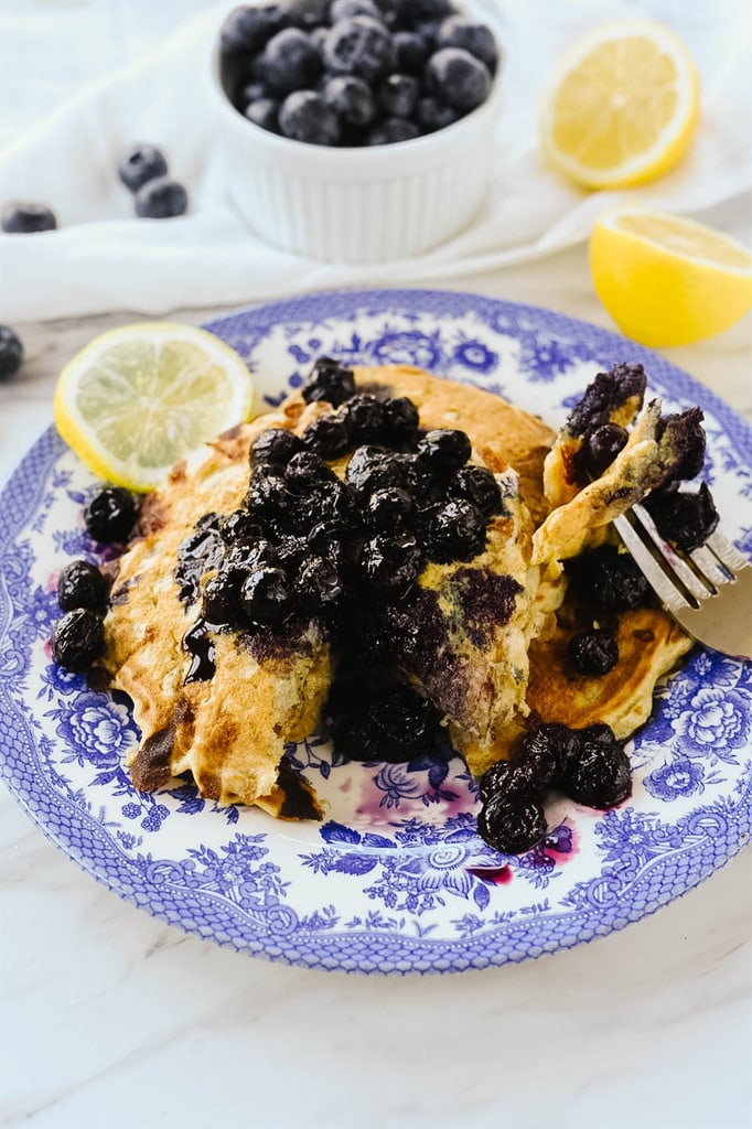 Lemon Pancakes with blueberries