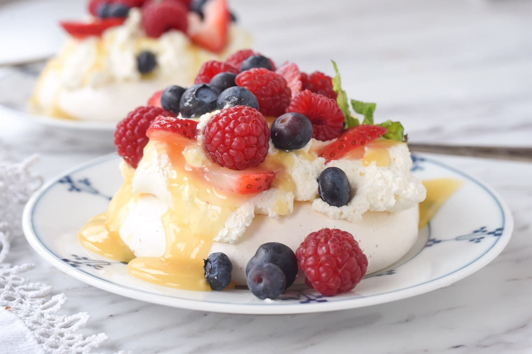 pavlova with fruit oon top