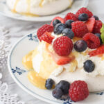 two pavlovas on a plate.